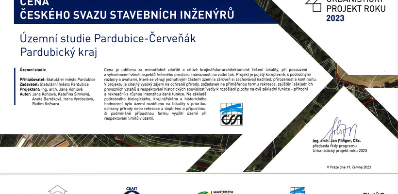 Územní studie k Červeňáku bodovala na soutěži Urbanistický projekt roku